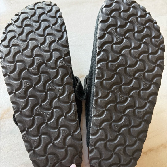 Birkenstock Black Suede Boston Clog 8.5 or 39 shearling lined - Picture 6 of 8